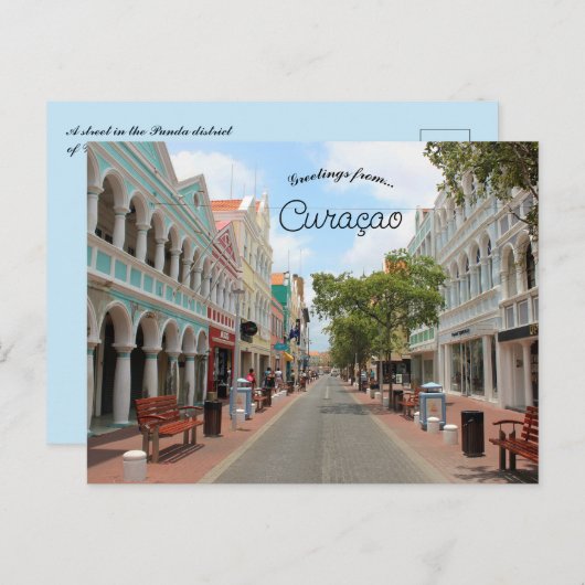 Street in Punda District Willemstad Curacao Postkarte (Vorne/Hinten)