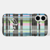 Street Kariert Pattern mit Monogramm Case-Mate iPhone Hülle (Rückseite (Horizontal))