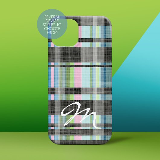 Street Kariert Pattern mit Monogramm Case-Mate iPhone Hülle