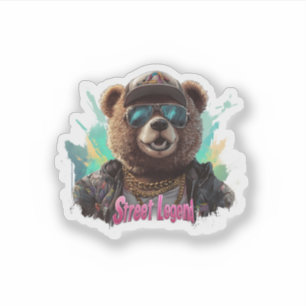 Street Legend Bear - Cooles Grafikdesign Aufkleber