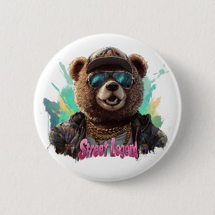 Street Legend Bear - Cooles Grafikdesign Button