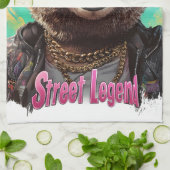 Street Legend Bear - Cooles Grafikdesign Geschirrtuch (Gefaltet)