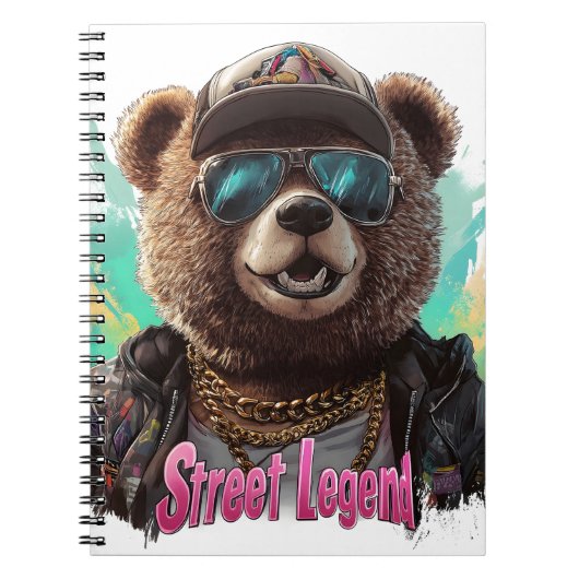 Street Legend Bear - Cooles Grafikdesign Notizblock (Vorderseite)