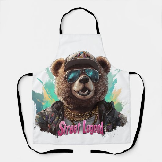 Street Legend Bear - Cooles Grafikdesign Schürze (Vorderseite)