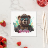 Street Legend Bear - Cooles Grafikdesign Serviette (Beispiel)