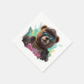 Street Legend Bear - Cooles Grafikdesign Serviette (Ecke)