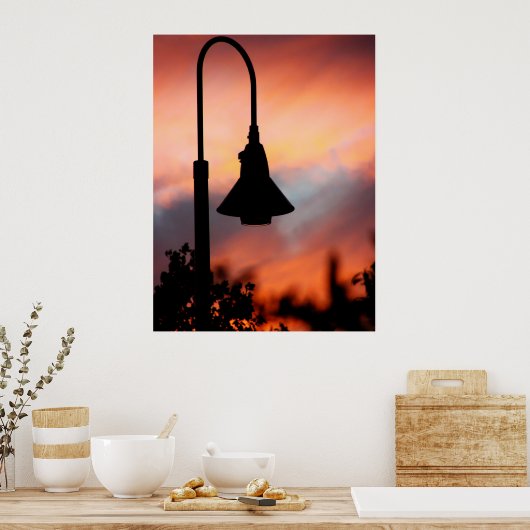 Street Light Silhouette Print Poster (Küche)