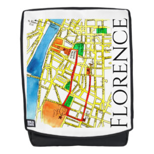 Street Map Florenz Italien farbenfroh und handgeze Rucksack