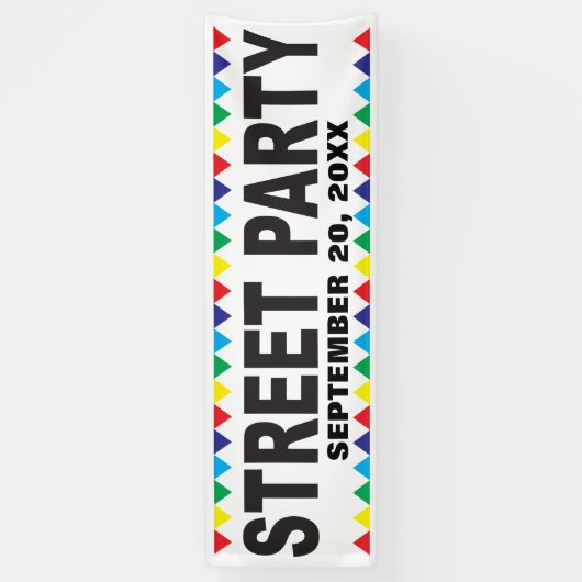 Street Party Banner mit Ihrer Info (Vertikal)