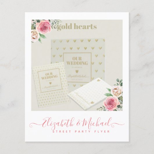 Street Party Style Wedding Design Eigener Flyer Ro (Vorne)