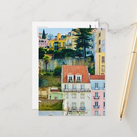 Street Postcard, Lissabon Portugal Europa, Reisen Postkarte (Vorderseite/Rückseite Beispiel)