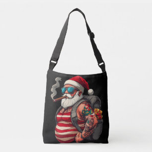 Street-Rebell getatowierter Weihnachtsmann Santa C Tragetaschen Mit Langen Trägern
