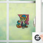 Street Retro Cat, Cap and Sneakers| Funny Fensteraufkleber (Zuhause)