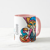 Street Retro Cat, Cap and Sneakers| Funny Tasse (VorderseiteRechts)