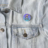 Street Retro Dog auf Skateboard | Funny Button (Beispiel)