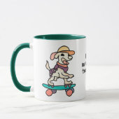 Street Retro Dog auf Skateboard | Funny Tasse (Links)