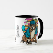 Street Retro Dog, Cap and Sneakers | Funny Tasse (VorderseiteRechts)