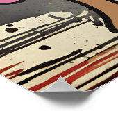 Street Retro Dog, Cap and Sneakers | Funny Throw Poster (Ecke)