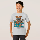 Street Retro Dog mit Gitarre | Funny T-Shirt (Vorne ganz)