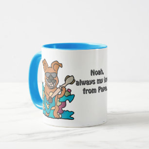 Street Retro Dog mit Gitarre Funny Tasse