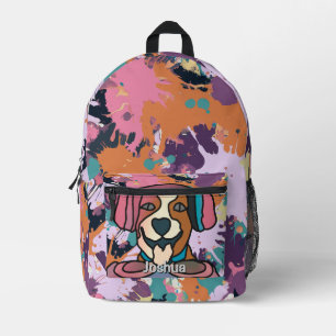 Street Retro Dog mit Kopfhörern   Funny Bedruckter Rucksack