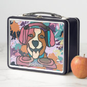 Street Retro Dog mit Kopfhörern | Funny Metall Brotdose (Beispiel)