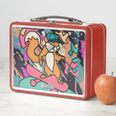 Street Retro Eichhörnchen auf Skateboard | Funny Metall Brotdose (Beispiel)