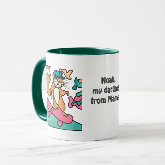 Street Retro Eichhörnchen auf Skateboard | Funny Tasse (Vorderseite Links)