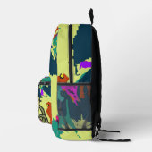 Street Retro Frog mit Kopfhörern | Funny Bedruckter Rucksack (Rechts)