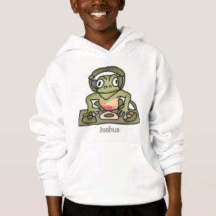 Street Retro Frog mit Kopfhörern   Funny Hoodie