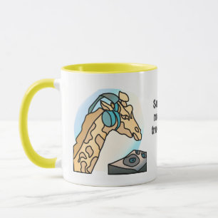 Street Retro Giraffe mit Kopfhörern   Funny Tasse