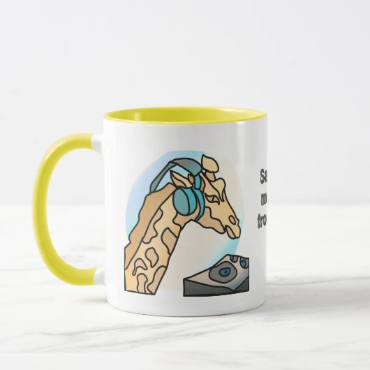 Street Retro Giraffe mit Kopfhörern | Funny Tasse (Links)