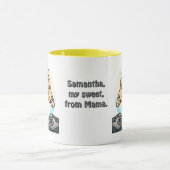 Street Retro Giraffe mit Kopfhörern | Funny Tasse (Zentrum)