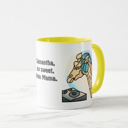 Street Retro Giraffe mit Kopfhörern | Funny Tasse (VorderseiteRechts)