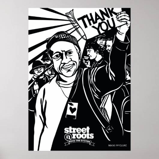 Street Roots Danke Cover - Nikki McClure art Poster (Vorne)