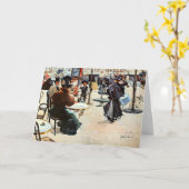 Street Scene, Café Terrace, Paris Karte (Gelbe Blume)