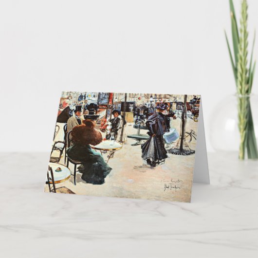 Street Scene, Café Terrace, Paris Karte (Vorderseite)