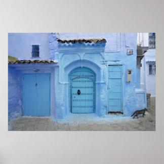 Street Scene, Chefchaouen (Marokko) Poster