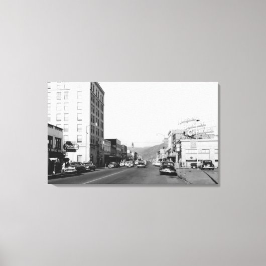 Street Scene in Aberdeen, WA Fotograf Leinwanddruck (Vorderseite)