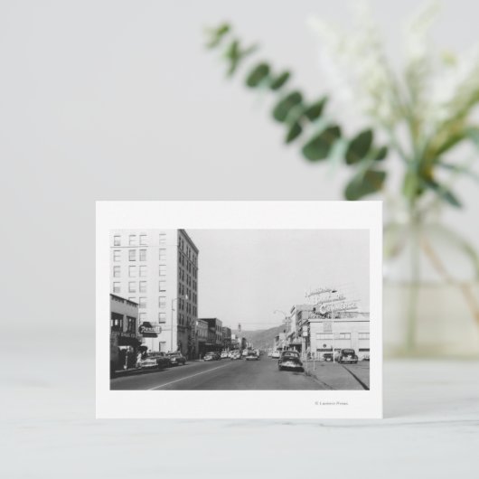 Street Scene in Aberdeen, WA Fotograf Postkarte (Stehend Vorderseite)