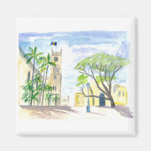 Street Scene in Bridgetown Barbados Magnet