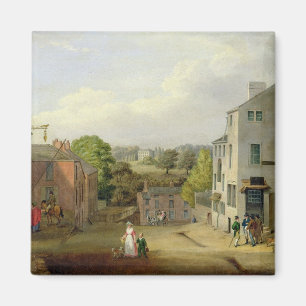 Street Scene in Chorley, Lancashire, mit Blick auf Magnet