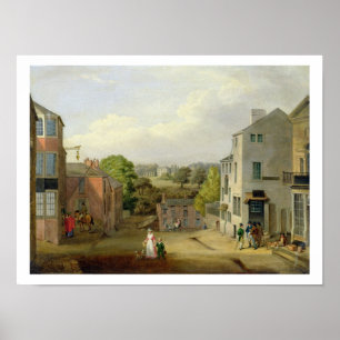 Street Scene in Chorley, Lancashire, mit Blick auf Poster