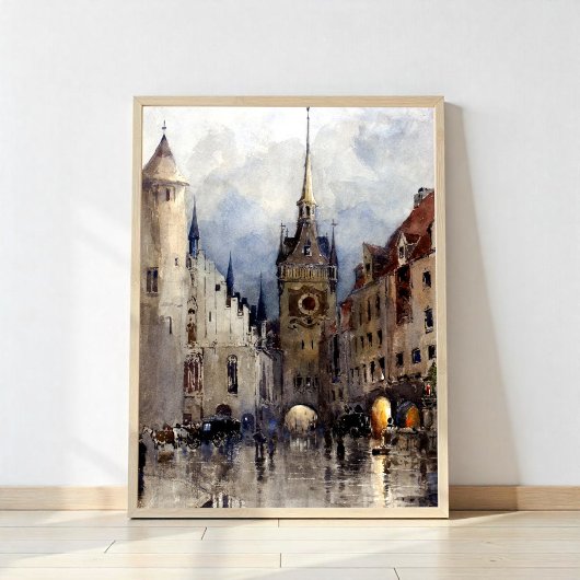 Street Scene in München, Ross Turner Poster