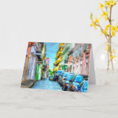 Street Scene in San Juan Greeting Card Karte (Gelbe Blume)