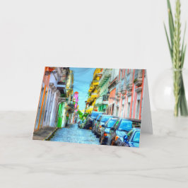 Street Scene in San Juan Greeting Card Karte