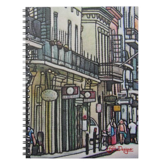 Street Scene of New Orleans Notebook Notizblock (Vorderseite)