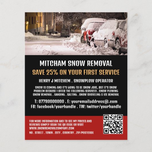 Street Scene, Snow Removal Company Werbung Flyer (Vorne)