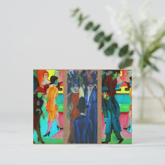 Street Scene von Ernst Ludwig Kirchner Postkarte (Stehend Vorderseite)