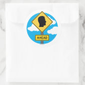 Street Sign AHEAD Runder Aufkleber (Tasche)